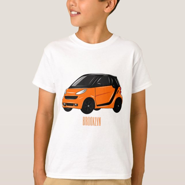 Camiseta Ilustração de desenho animado de microcarro (Frente)