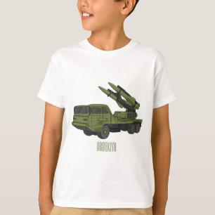 Camiseta Ilustração de desenho animado de mísseis militares