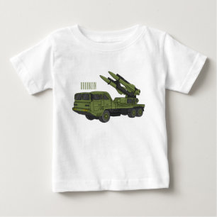 Camiseta Ilustração de desenho animado de mísseis militares