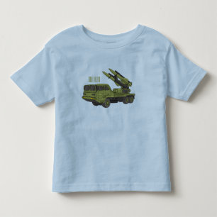 Camiseta Ilustração de desenho animado de mísseis militares