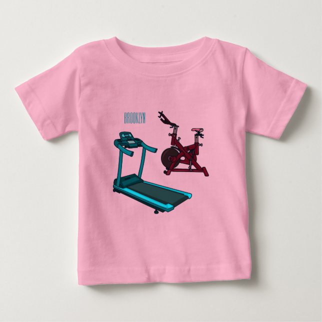 Camiseta Ilustração de desenho animado de moinho e biciclet (Frente)