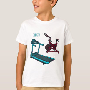 Camiseta Ilustração de desenho animado de moinho e biciclet