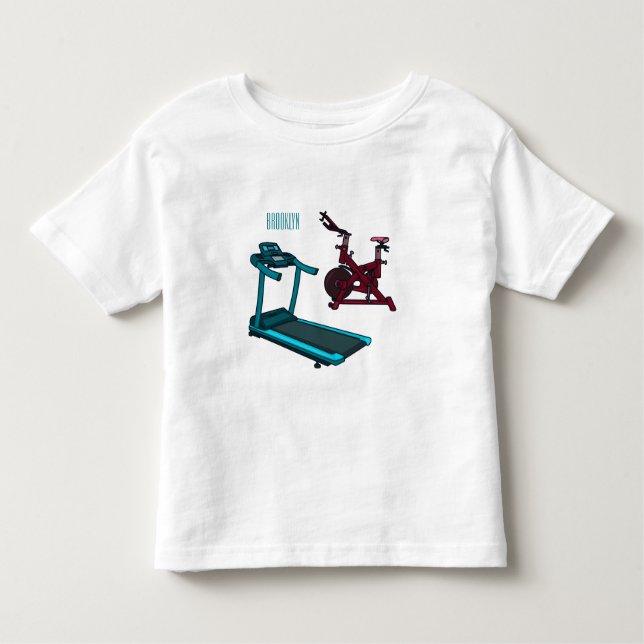 Camiseta Ilustração de desenho animado de moinho e biciclet (Frente)
