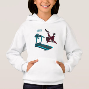 Camiseta Ilustração de desenho animado de moinho e biciclet