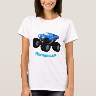Camiseta Ilustração de desenho animado de monstro azul boni