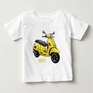 Camiseta Ilustração de desenho animado de motocicleta