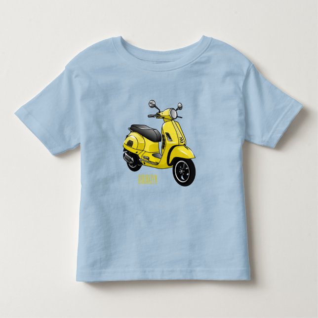 Camiseta Ilustração de desenho animado de motocicleta (Frente)
