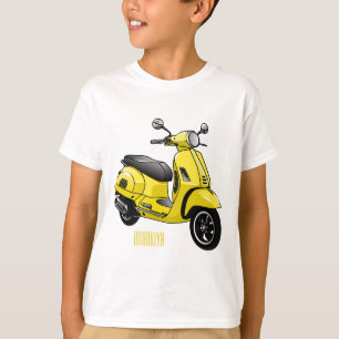 Camiseta Ilustração de desenho animado de motocicleta