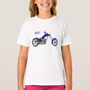 Camiseta Ilustração de desenho animado de motocicleta Chopp