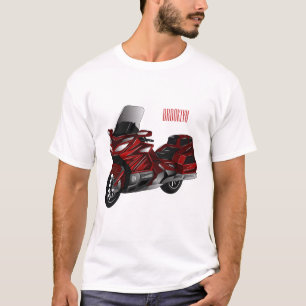 Camiseta Ilustração de desenho animado de motocicleta em tu