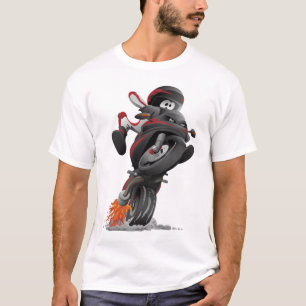 Camiseta Ilustração de desenho animado de motocicleta esp