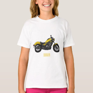 Camiseta Ilustração de desenho animado de motociclo cruzado