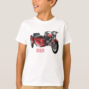 Camiseta Ilustração de desenho animado de motociclo Sidecar