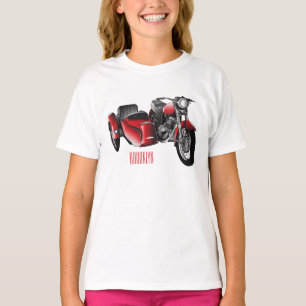Camiseta Ilustração de desenho animado de motociclo Sidecar