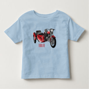 Camiseta Ilustração de desenho animado de motociclo Sidecar