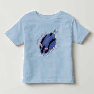 Camiseta Ilustração de desenho animado de nudibranch azul