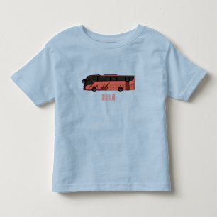 Camiseta Ilustração de desenho animado de ônibus