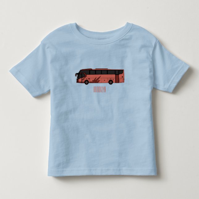 Camiseta Ilustração de desenho animado de ônibus (Frente)