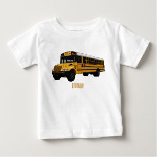 Camiseta Ilustração de desenho animado de ônibus escolar