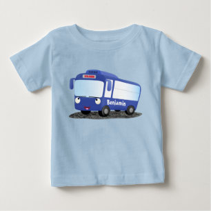 Camiseta Ilustração de desenho animado de ônibus moderno az