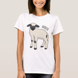 Camiseta Ilustração de desenho animado de ovelha Valais Bla
