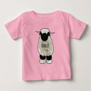 Camiseta Ilustração de desenho animado de ovelha Valais Bla