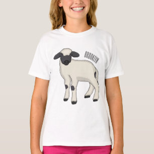 Camiseta Ilustração de desenho animado de ovelha Valais Bla