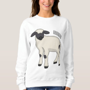 Camiseta Ilustração de desenho animado de ovelha Valais Bla