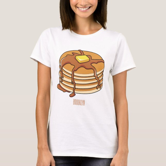 Camiseta Ilustração de desenho animado de Pancake (Frente)