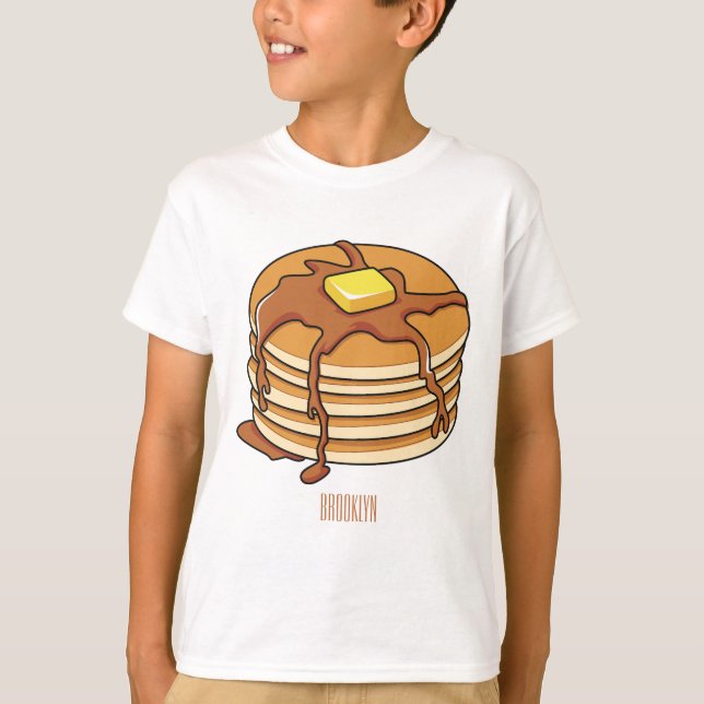 Camiseta Ilustração de desenho animado de Pancake (Frente)