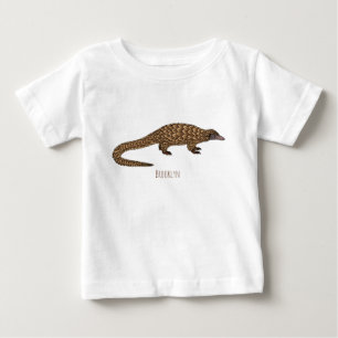 Camiseta Ilustração de desenho animado de pangolim de cauda