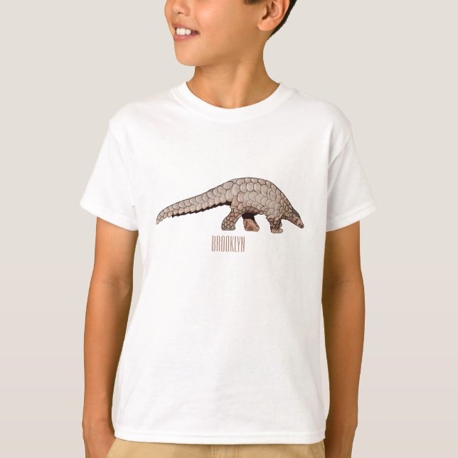 Camiseta Ilustração de desenho animado de Pangolin (Frente)