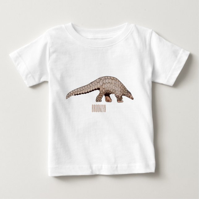 Camiseta Ilustração de desenho animado de Pangolin (Frente)