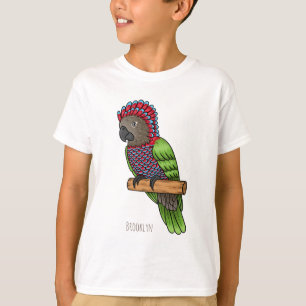 Camiseta Ilustração de desenho animado de papagaio de cabeç