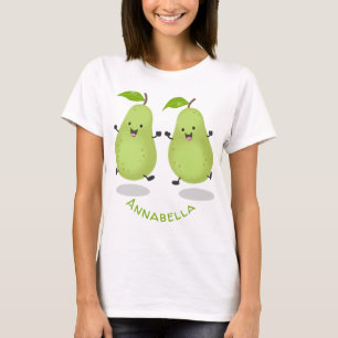 Camiseta Ilustração de desenho animado de par de pera-cúpul