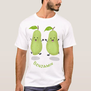 Camiseta Ilustração de desenho animado de pares de pera