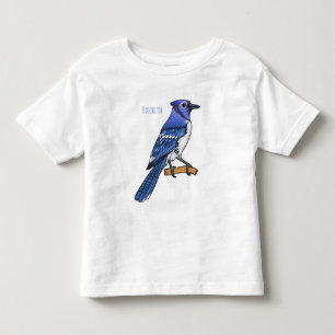 Camiseta Ilustração de desenho animado de pássaro azul