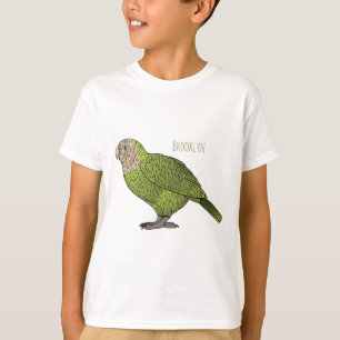 Camiseta Ilustração de desenho animado de pássaro Kakapo