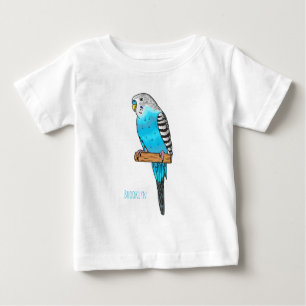 Camiseta Ilustração de desenho animado de pássaros azul