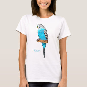 Camiseta Ilustração de desenho animado de pássaros azul