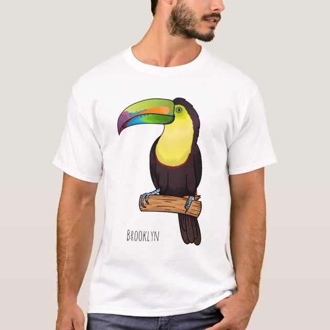 Camiseta Ilustração de desenho animado de pássaros tucanos  (Frente)