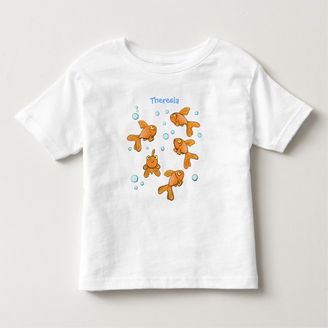 Camiseta Ilustração de desenho animado de peixe-dourado-lar (Frente)