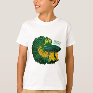 Camiseta Ilustração de desenho animado de peixe lutador sia