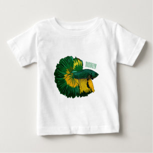 Camiseta Ilustração de desenho animado de peixe lutador sia