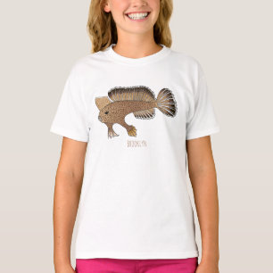 Camiseta Ilustração de desenho animado de peixe-mão