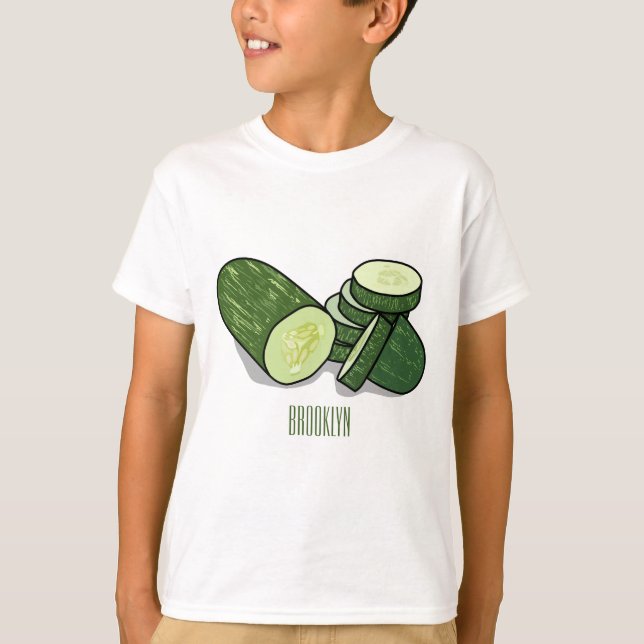 Camiseta Ilustração de desenho animado de pepino (Frente)
