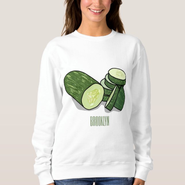 Camiseta Ilustração de desenho animado de pepino (Frente)