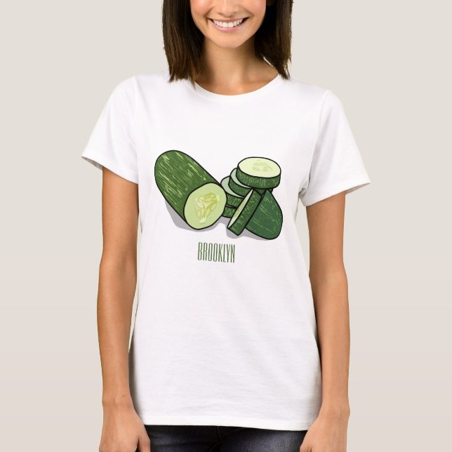 Camiseta Ilustração de desenho animado de pepino (Frente)