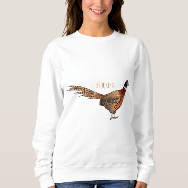 Camiseta Ilustração de desenho animado de pheasant de pesco (Frente)