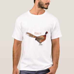 Camiseta Ilustração de desenho animado de pheasant de pesco